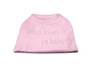 Mirage Pet Products 52 82 SMLPK Who Loves Ya Baby? Rhinestone Shirts Light Pink S 10