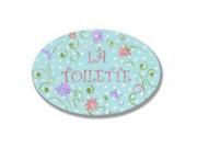 Stupell Industries WRP 790 La Toilette Blue with Dots Oval Wall Plaque