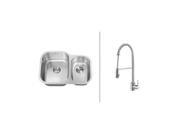 Ruvati RVC2506 Stainless Steel Kitchen Sink and Chrome Faucet Set
