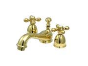 Kingston Brass KS3952AX Two Handle 4 in. to 8 in. Mini Widespread Lavatory Faucet with Brass Pop up