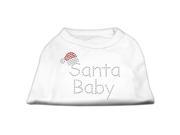 Mirage Pet Products 52 25 10 XSWT Santa Baby Rhinestone Shirts White XS 8