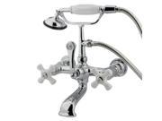 Kingston Brass Cc560T1 Clawfoot Tub Filler With Hand Shower Polished Chrome Finish