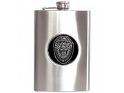 Maxam 8oz Stainless Steel Flask with Police Medallion