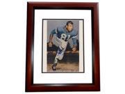 Dick Night Train Lane Autographed Detroit Lions 8X10 Photo Mahogany Custom Frame Deceased Hall Of Famer