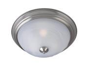 Maxim Lighting 85842MRSN Maxim 6 H 3 Light Flush Mount with Marble Glass and Energy Star Satin Nickel