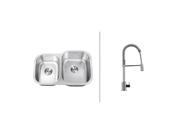 Ruvati RVC2511 Stainless Steel Kitchen Sink and Chrome Faucet Set