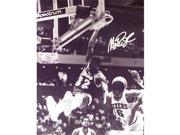 Superstar Greetings MJ 16s Magic Johnson Signed 16 x 20 Photo Dunking Over Julius Erving Black and White