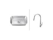 Ruvati RVC2492 Stainless Steel Kitchen Sink and Chrome Faucet Set