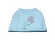 Mirage Pet Products 52 49 XLBBL Multi Colored Flower Rhinestone Shirt Baby Blue XL 16
