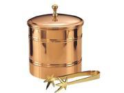 Copper 3 Quart Copper Lined Ice Bucket with Brass Tongs