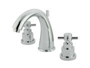 Kingston Brass KS2961EX Two Handle 8 in. to 16 in. Widespread Lavatory Faucet with Brass Pop up