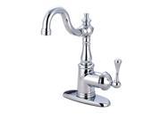 Kingston Brass KS7641BL Single Handle 4 in. Centerset Lavatory Faucet with Push up Drain Optional Deck Plate