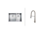 Ruvati RVC2344 Stainless Steel Kitchen Sink and Stainless Steel Faucet Set