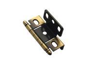 Amerock CM3175TBAE Antique Brass Functional Full Wrap Full Inset Hinges for .75 in. Thick Doors with Ball Tip Antique Brass