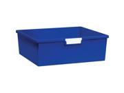Extra Wide Home Indoor Office Document Storage Double Depth Tote Tray In Primary Blue