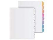 Avery AVE11164 Narrow Tab Dividers Unpnchd 8 Tab 8.5 in. x 11 in. 5 Set PK White