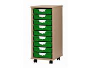 Standard Width Home Office Portable 9 Reversible Tray Container Wood Storage Cabinet In Beech Finish