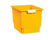Standard Width Home Indoor Office Document Storge Quad Depth Tote Tray In Primary Yellow