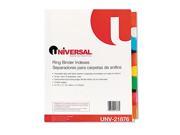 Universal 21876 Extended Indexes Assorted Color Eight Tab Letter Buff Six Sets per Box