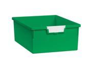 Standard Width Home Indoor Office Document Storge Double Depth Tote Tray In Primary Green