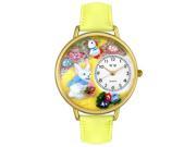 Whimsical Watches G1220015 Easter Bunny Yellow Leather And Goldtone Watch