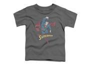Trevco Dco Desaturated Superman Short Sleeve Toddler Tee Charcoal Large 4T