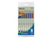 Bazic 1738 24 Prima Assorted Color Stick Pen with Cushion Grip Pack of 24