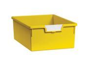 Standard Width Home Indoor Office Document Storge Double Depth Tote Tray In Primary Yellow
