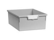 Standard Width Home Indoor Office Document Storge Double Depth Tote Tray In Light Gray