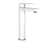 Contempo Living ADRIAN-CW 9.87 in. Adrian Chrome Bathroom Vessel Sink Single Hole Faucet - Matte White Contempo Living ADRIAN-CW 9.87 in. Adrian Chrome Bathroom Vessel Sink Single Hole Faucet - Matte White