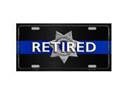Smart Blonde LP-11314 Thin Blue Line Retired Police Metal Novelty License Plate Smart Blonde LP-11314 Thin Blue Line Retired Police Metal Novelty License Plate