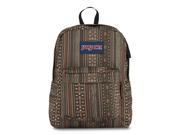 JanSport Superbreak School Backpack - Down Town Brown Camo Stripe - Silver