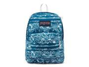 JanSport Superbreak School Backpack - Midnight Sky Floral Stripe - Silver