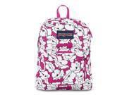 JanSport Superbreak School Backpack - Cyber Pink Block Floral - Silver