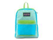 JanSport Overexposed School Backpack - Mammoth, Aqua Dash & Zap - Green & Blue