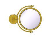 Allied Brass WM-4-2X-UNL 8 in. Wall Mounted Make-Up Mirror 2X Magnification, Unlacquered Brass Allied Brass WM-4-2X-UNL 8 in. Wall Mounted Make-Up Mirror 2X Magnification, Unlacquered Brass
