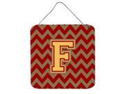Carolines Treasures CJ1048-FDS66 Letter F Chevron Garnet & Gold Wall or Door Hanging Prints Carolines Treasures CJ1048-FDS66 Letter F Chevron Garnet & Gold Wall or Door Hanging Prints