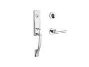 Baldwin SC.MIAXTUB.L.CRR.260 Single Cylinder Miami Handleset Left Hand Tube Lever & Contemporary Round Rose, Bright Chrome Baldwin SC.MIAXTUB.L.CRR.260 Single Cylinder Miami Handleset Left Hand Tube Lever & Contemporary Round Rose, Bright Chrome