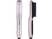 KIPOZI Ceramic Hair Straightener Brush Anion Hair Care straightener comb with PTC Faster Heating Lightweight Salon Styler Pink
