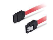 KingDian 12 SATA 6 Gbps Cable Straight to Left Angle W Metal Latch Red Backward Compatible 3 Gbps and 1.5 Gbps