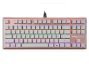 FMOUSE K902 Multicolor Backlit 87 Keys Green axis Mechanical Gaming Keyboard with Blue Switches Rose Gold