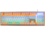 CK Mechanical Keyboard 104 Metal Keys Programmable Mechanical Gaming Keyboard wired LED Marquee Featured Backlit Colorful