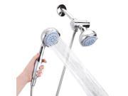 Sunbeam 5 Function Deluxe Dual Head Shower Massager Supercharged Two Piece Shower