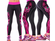 Womens Yoga Gym Pants Purple Owl digital printing Running Sports Leggings Fitness Jogging Stretch Trousers Free Size