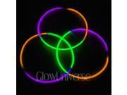 100 24 Glow Necklaces in Tri Color Green Purple Orange