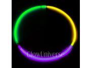50 24 Glow Necklaces in Tri Color Green Purple Yellow