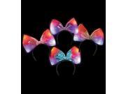 Five LED Powered Flashing Bow Shaped Headbands Party Pack