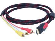 QSMHYM Cable HDMI Male TO 3RCA with Braid 1.5m