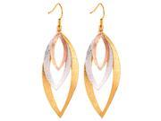 U7 Tri colored Ellipse Dangle Earrings Platinum 18k Gold Rose Gold Plated Fancy Drop Earring Fashion Jewelry for Women