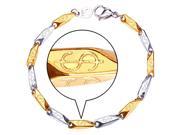U7 Stainless Steel Link Chain Bracelet Dollar Pattern 18K Gold Plated Length 8 Width 0.1 Thin Chain Bracelets Fashion Jewelry for Men or Women